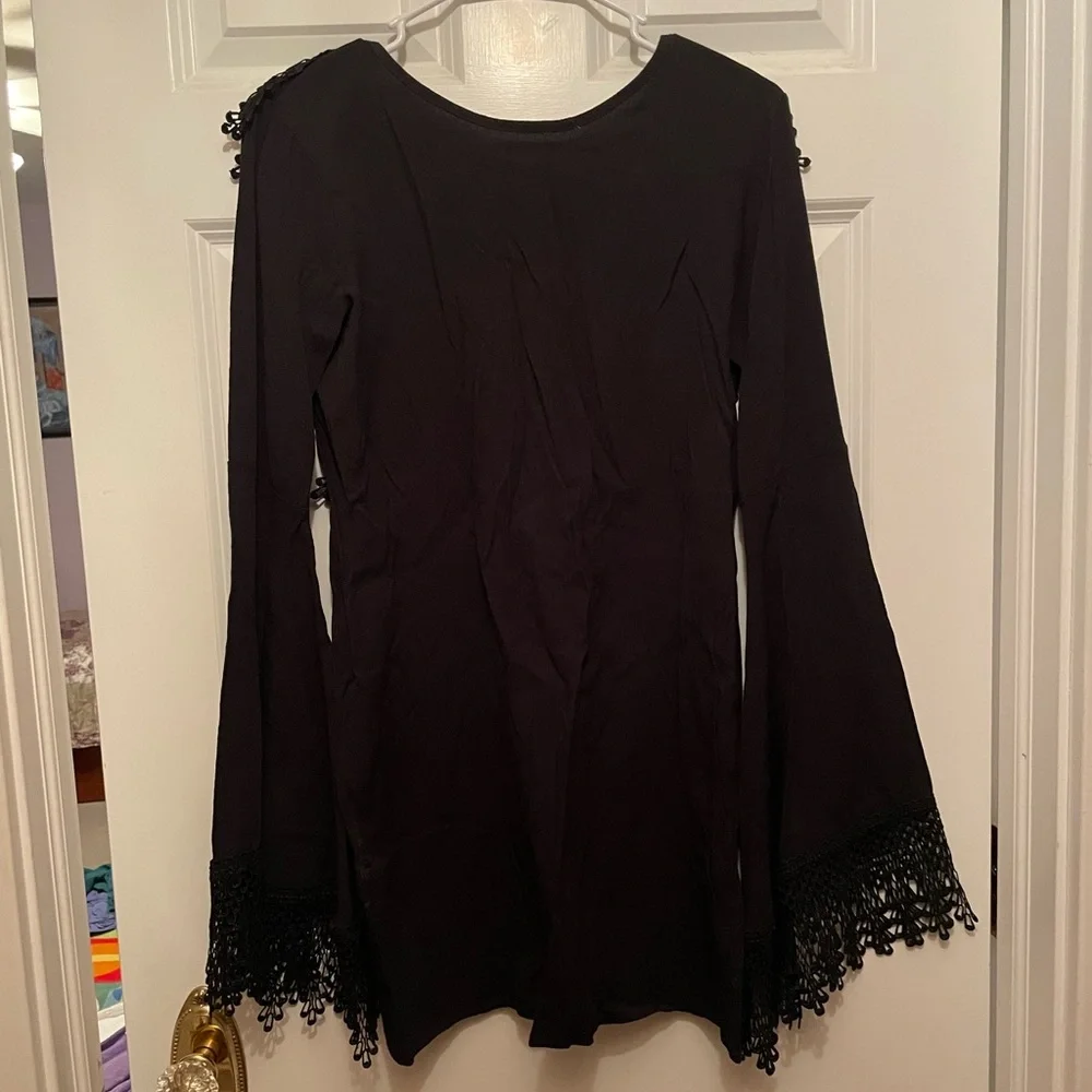 For love and lemon Roosevelt mini dress with embellished bell sleeves - Picture 3 of 10